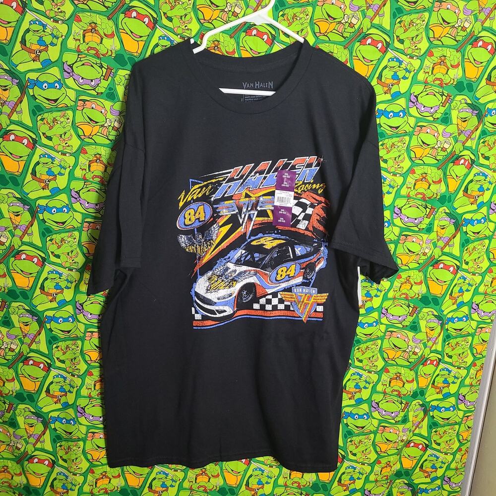 Van Halen Rock Band Mens Black 2XL 84 Nascar Motorsport Racing Shirt